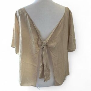 Silk open back blouse